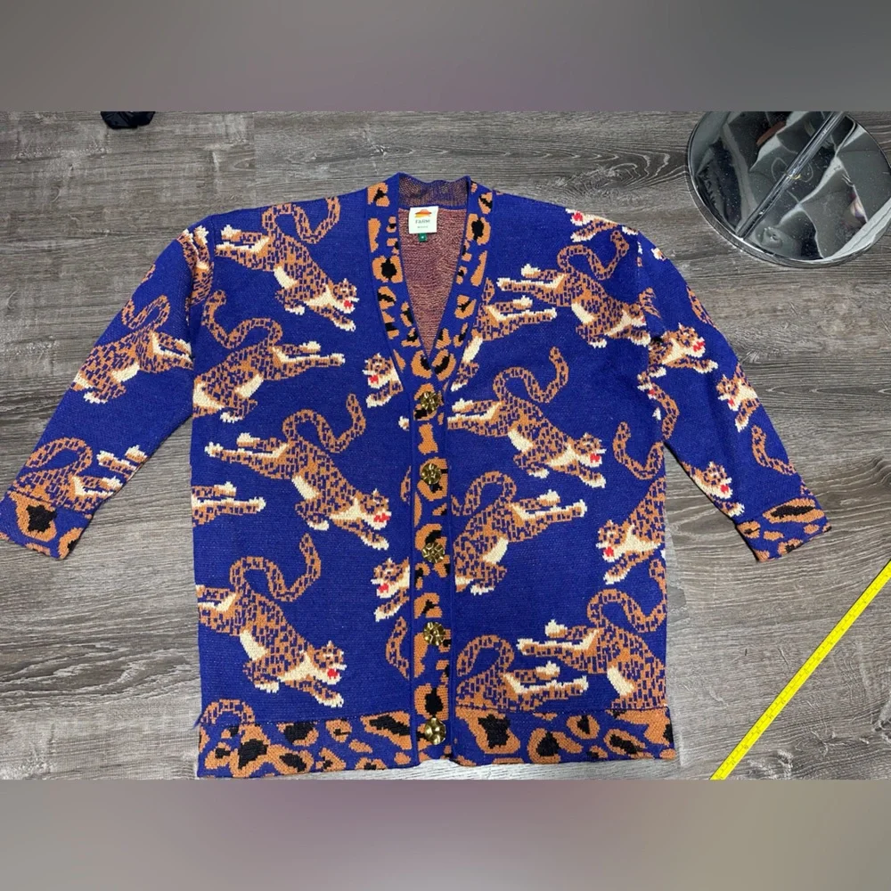 Farm Rio Leopards Jacquard Cardigan - Picture 2 of 9